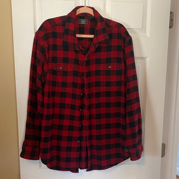 Eddie Bauer Other - G.H.Bass Men's XL Red Black Buffalo Check Flannel Shirt 100% Cotton Button Up